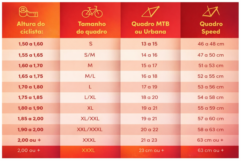 Como escolher o tamanho do quadro da bicicleta