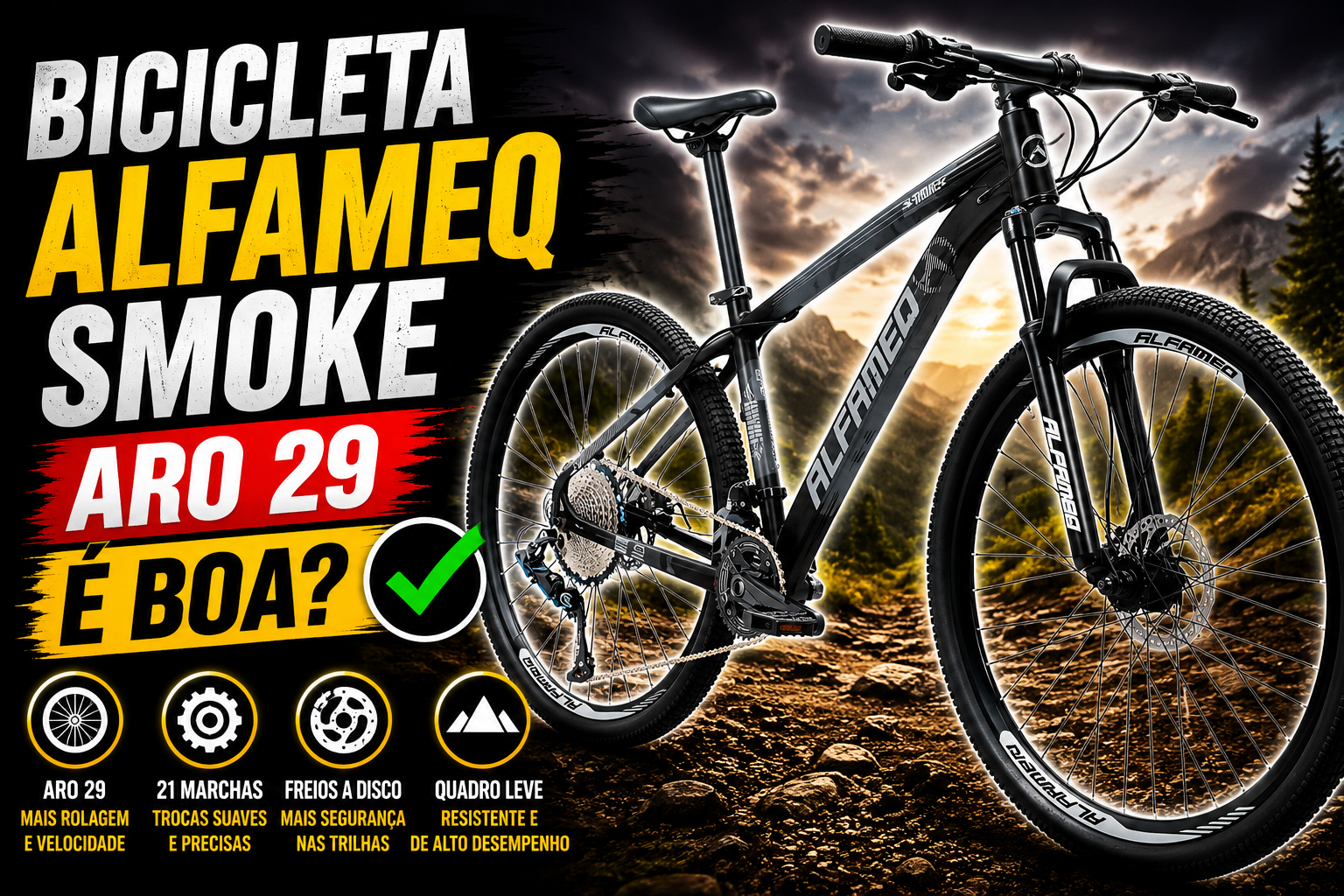 Bicicleta Alfameq Smoke Aro 29 é boa?
