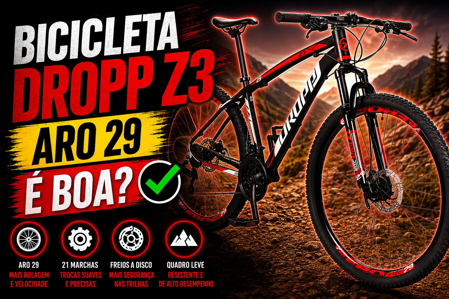 Bicicleta Dropp Z3 Aro 29 é boa?