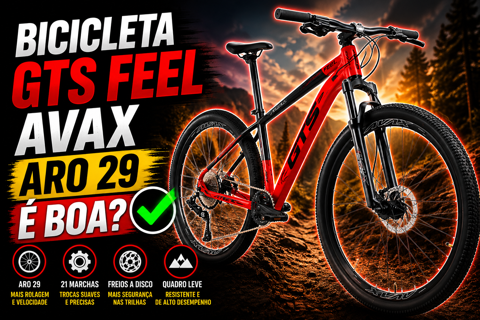 Bicicleta GTS Feel Avax Aro 29 é boa?