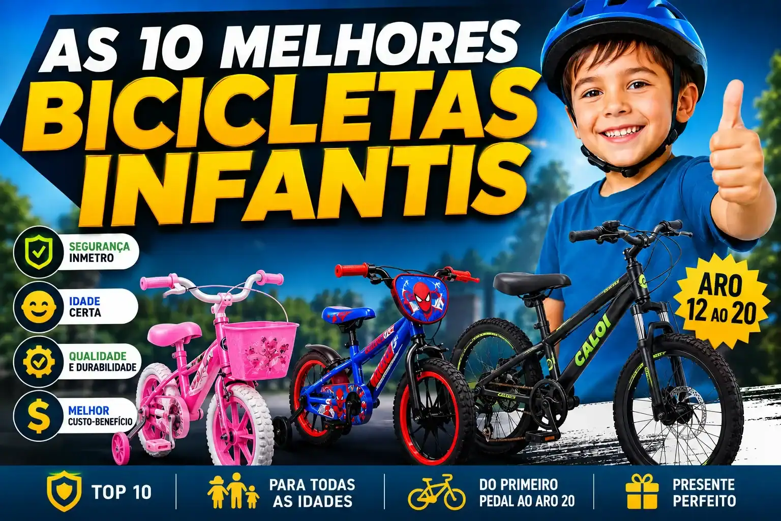 As 10 melhores bicicletas infantis com modelos aro 12, 14, 16 e 20 para diferentes idades e faixas de crescimento